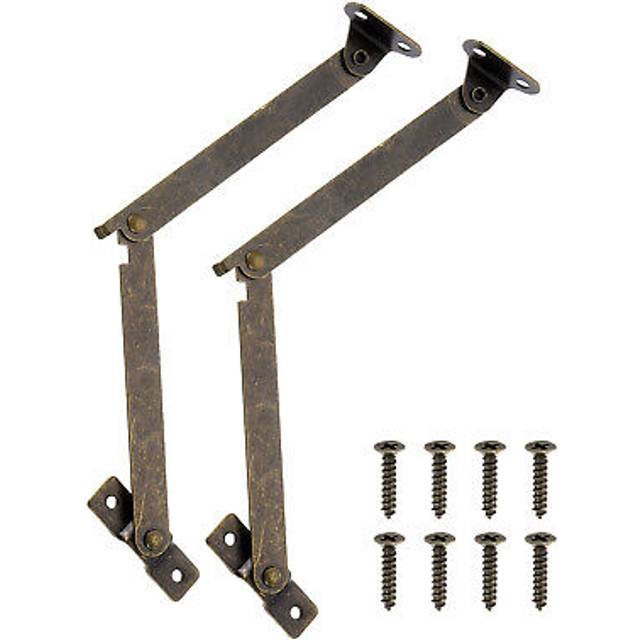 2pcs 4.3 Folding Lid Support Hinges, Lift Up Stay Hinge With Screws, Bronze