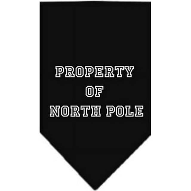 Mirage Pet Products Property of North Pole Screen Print Bandana for Pets Large Black