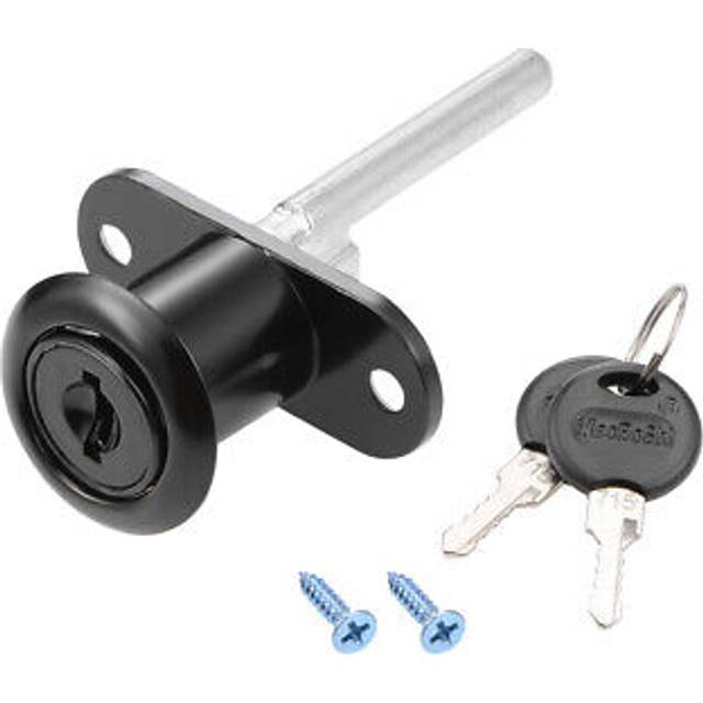 Drawer Lock 16mm Cylinder Diameter For Desk Cabinet Locker Showcase Black
