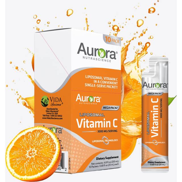 Aurora Nutrascience  Mega-Pack+®  Liposomal Vitamin C  10 Packets  0.68 fl oz (20 ml) Each