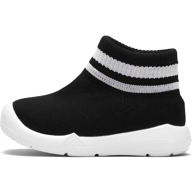 Engtoy Baby Shoes Baby Sock Shoes Baby Walking Shoes Infant Non-Slip Breathable Slippers with Soft Rubber Sole Baby Boys Girls Slip On Sneakers Black