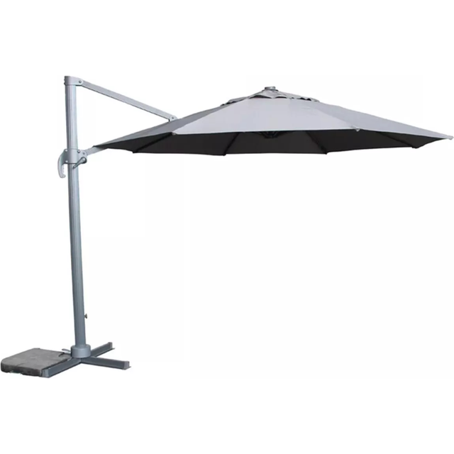 Signature Weave - 3x3M Square Roma Parasol Umbrella Grey & led Solar Strip Lights