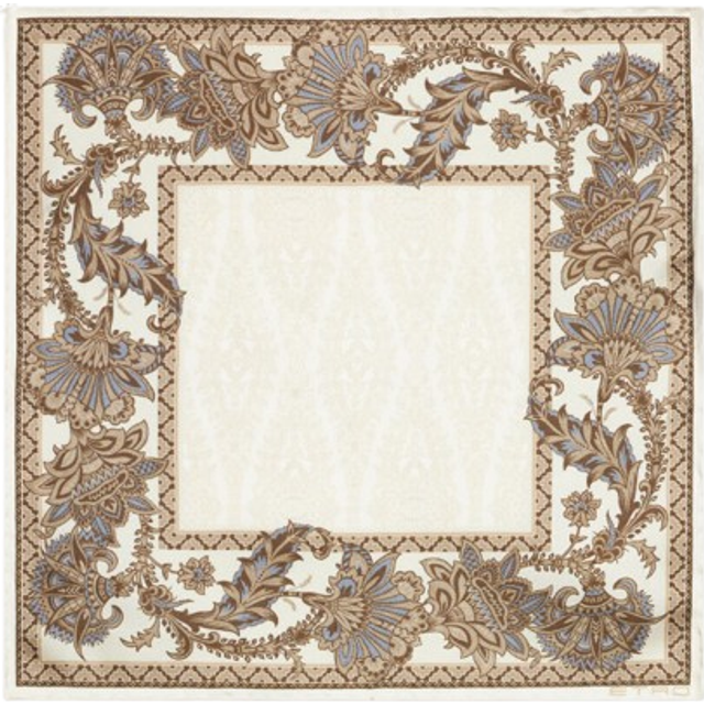 Etro, Pochette En Soie À Ramages, Homme, Beige - UNI