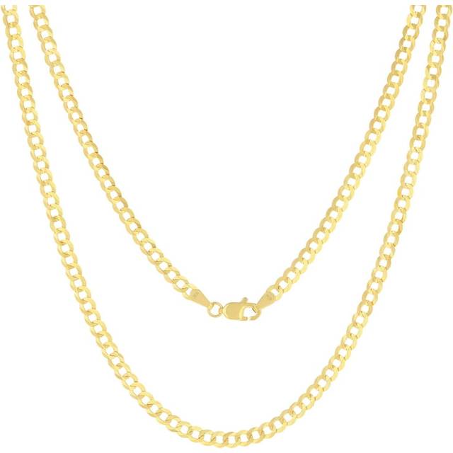 10k Solid Yellow Gold 4mm Cuban Curb Chain Link Necklace Mens Womens 16- 30