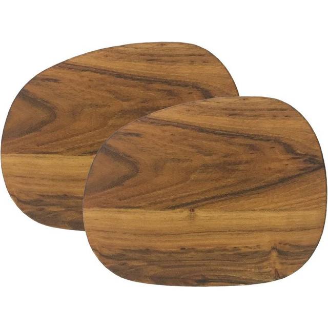 Raw Teak Butter Plate 2-pack, 19x14 cm