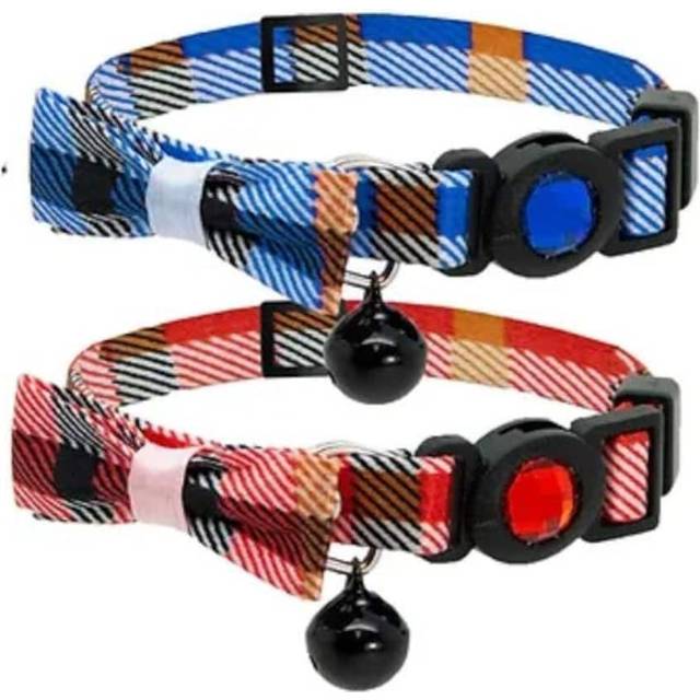 Cat Circus Tartan Bow Print Cat Collars