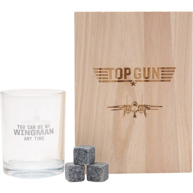 Whisky Tumbler with Stones in a Wooden Box - Clear - One Size