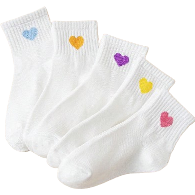 SHEIN 5 Pairs Children&#39;s Crew Socks Ankle High Fun Cute Athletic Running Socks Gifts For Children&#39;s Kids Socks