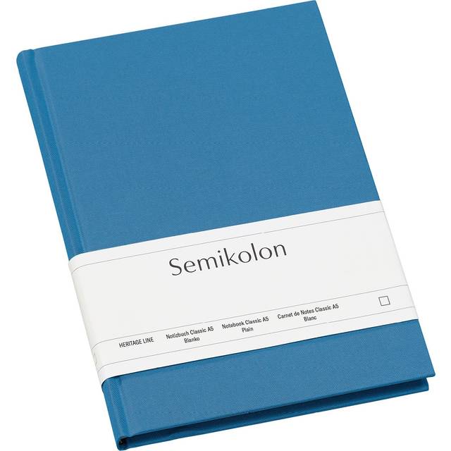 Semikolon Notebook Classic A5 Hardcover Assorted - PLAIN, AZZURRO