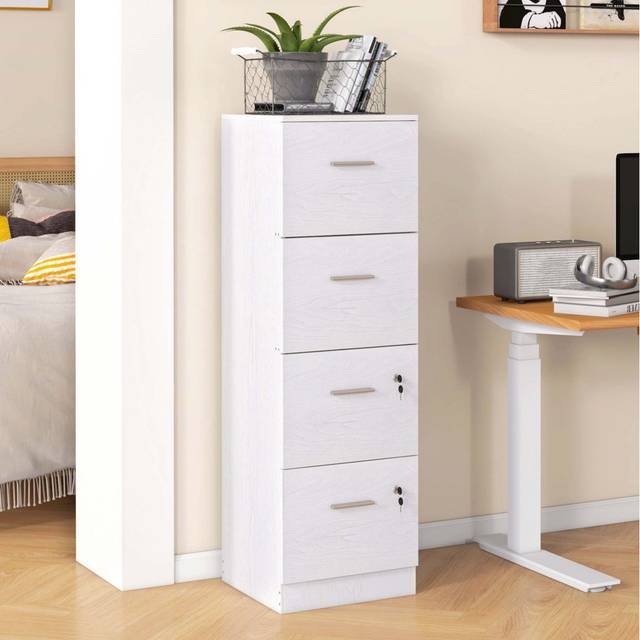 Danby 40cm Wide 4 -Drawer File Cabinet - White (131cm H X 40cm W X 42cm D)
