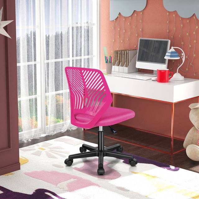 Kids Ergonomic Study Chair Swivel Desk Chair 5 Wheels Adjustable Height