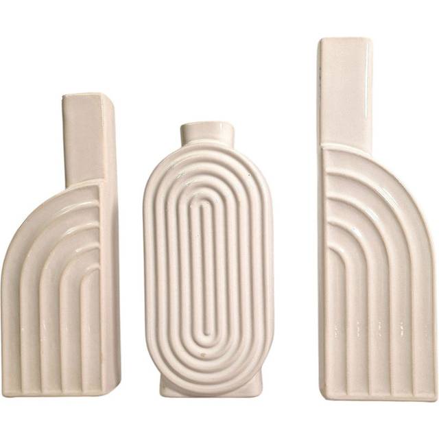 Delitha Handmade Ceramic / Porcelain Decorative Urns & Jars - White (34cm H  x 10cm W  x 8cm D)