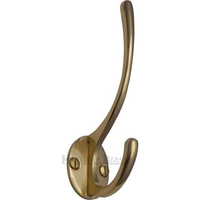 Heritage Hat & Coat Hook - Polished Brass (13cm H X 3.2cm W X 5.5cm D)