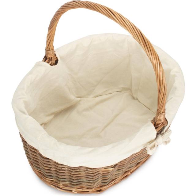 Wicker Laundry Basket with Handles - Brown;White (Small (15cm x 25cm x 32cm))