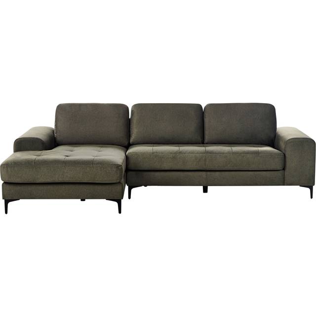 Modern Corner Sectional Sofa L-Shape Velvet Metal Legs Dark Green Kiruna