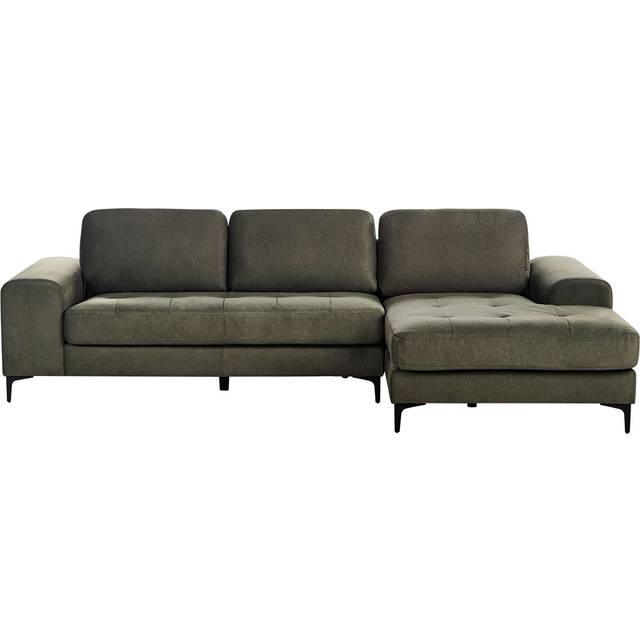 Beliani - Modern Corner Sectional Sofa L-Shape Velvet Metal Legs Dark Green Kiruna