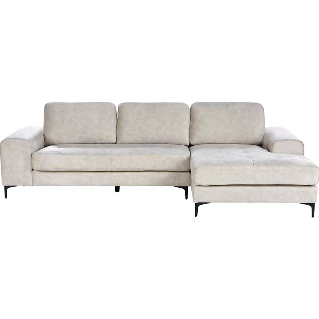 Beliani - Modern Corner Sectional Sofa L-Shape Velvet Metal Legs Light Beige Kiruna