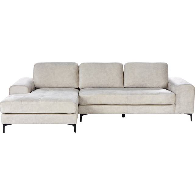 Beliani - Modern Corner Sectional Sofa L-Shape Velvet Metal Legs Light Beige Kiruna