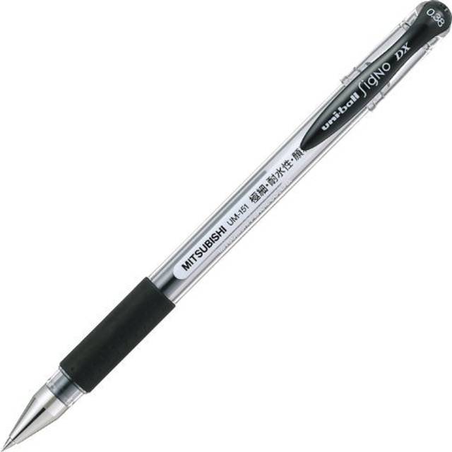 Uni-ball Signo DX UM-151 Gel Ink Pen - 0.38 mm - Black (Set of 2)