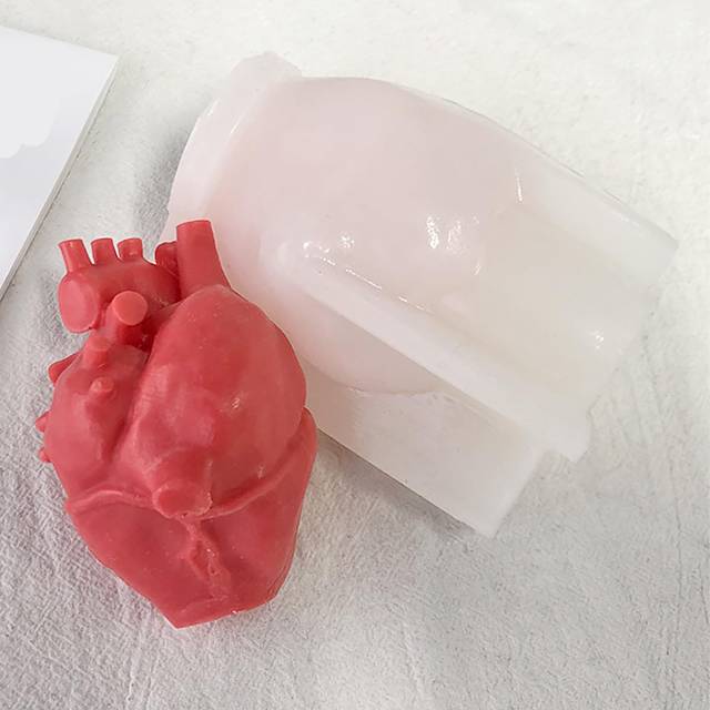 Organ Mold Heart Candle Mold Organ Heart Resin Casting Mold Soap Making Molds Silicone Mold for Candle Home Decorate Mold Candle Making Mold 3D Animal