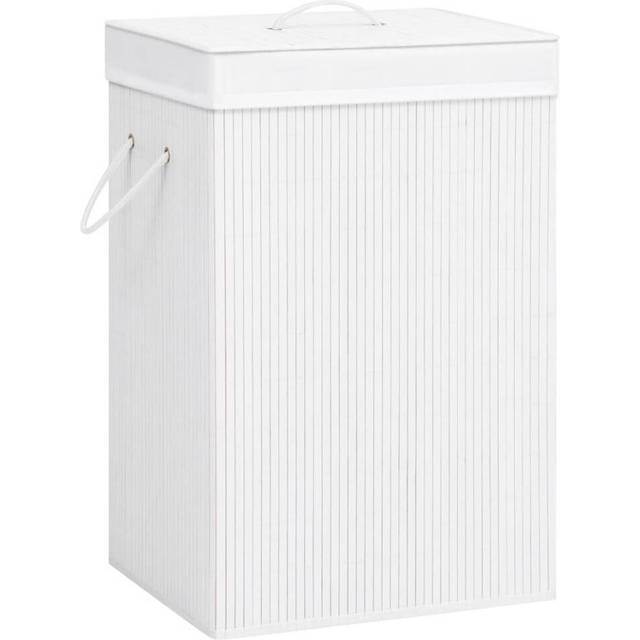 vidaXL Bamboo Laundry Basket White 72 L