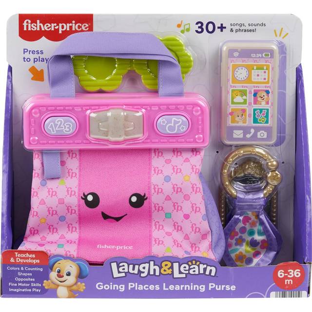 Baby & Toddler Toy Laugh & Learn Going Places Learning Purse Interactive Bag & 4 Accessories for Ages 6+ Months, HTW89