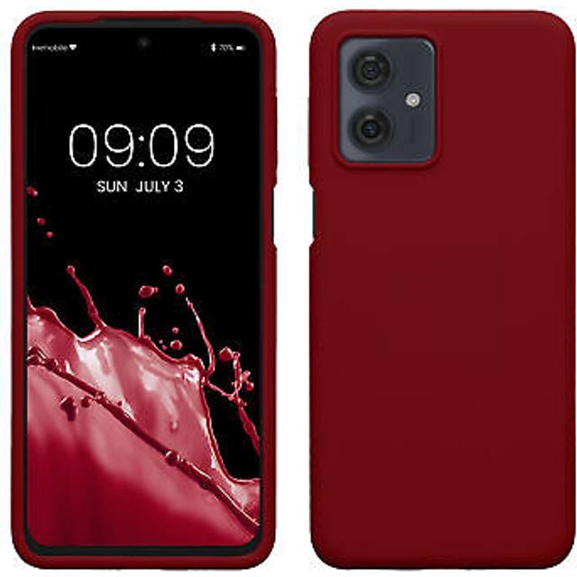 kwmobile fodral kompatibelt med Motorola Moto G54 5G fodral – TPU silikon telefonskydd med mjuk finish – rabarber röd