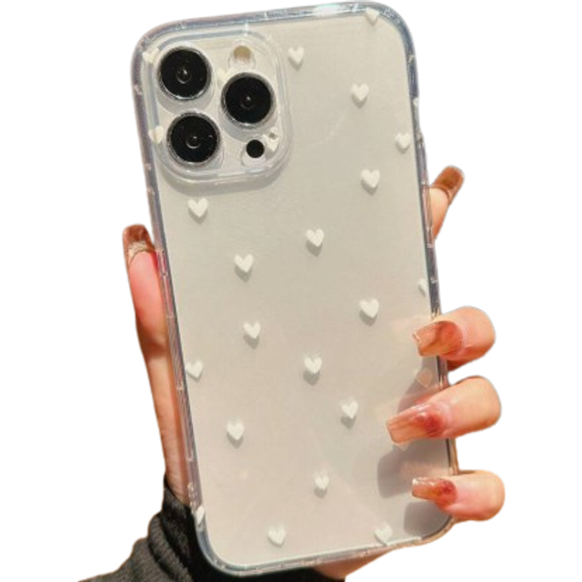 Artist Girlcore Transparent telefonfodral med hjärtformat mönster, semester, kärlek alla hjärtans dag - Multifärgad (Multi-size)