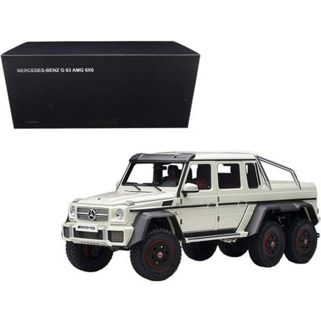 Mercedes Benz G63 AMG 6x6 Designo Diamond White with Carbon Accents 1/18 Model Car by Autoart