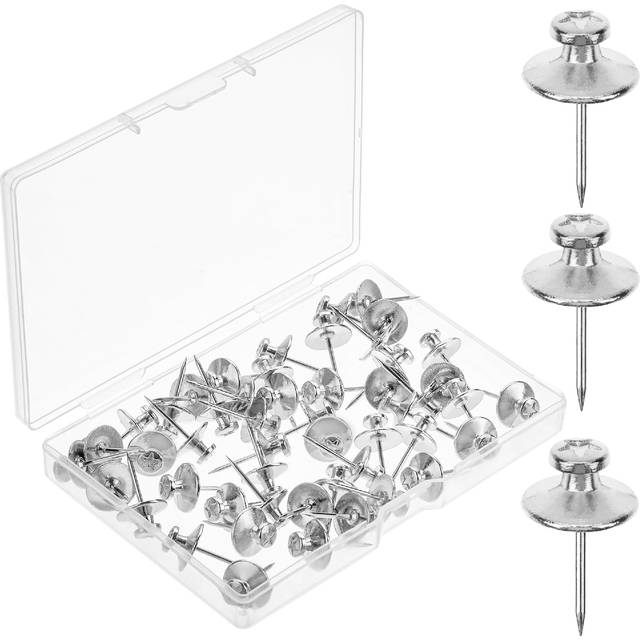 Mr. Pen- Double Headed Picture Hanging Nails  50 Pack  Silver  Picture Nails  Tacks for Wall Hangings  Wall Pins for Hanging  Wall Nails for Hanging