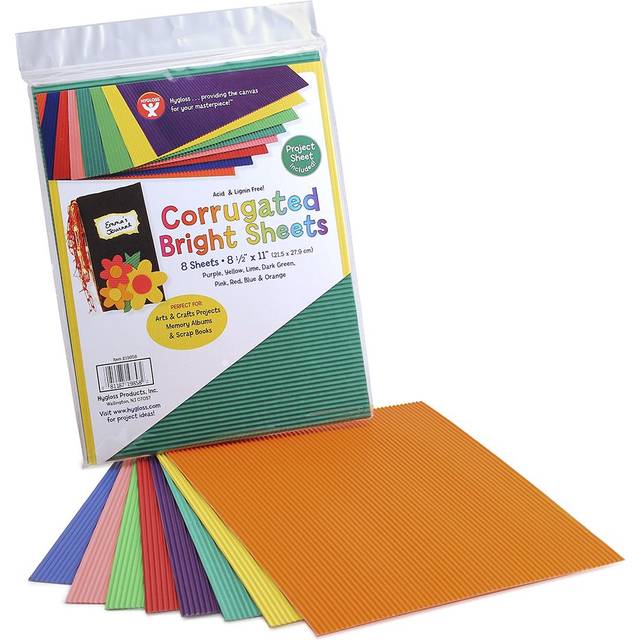 Hygloss Corrugated Cardboard Sheets  8-Pack  8 Pieces
