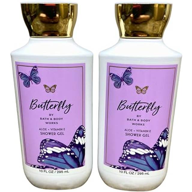Bath  Body Works Shea  Vitamin E Shower Gel Set of 2 10oz Each Butterfly purple