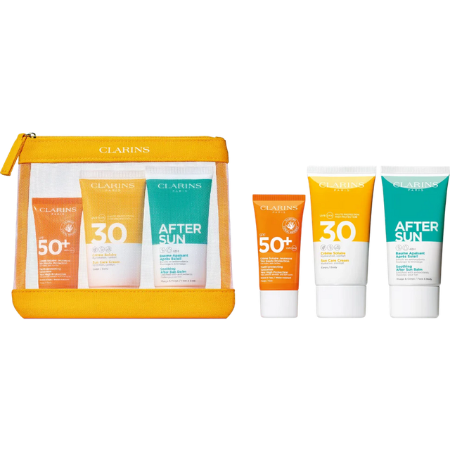 Clarins Sun Care Gift Set 50ml Face Sun Cream SPF50+ + 75ml Body Sun Cream SPF30 + 75ml After Sun