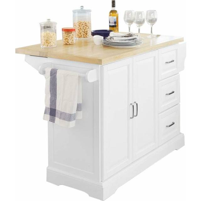 Extendable Kitchen Trolley Cart Island, FKW41-WN - Sobuy