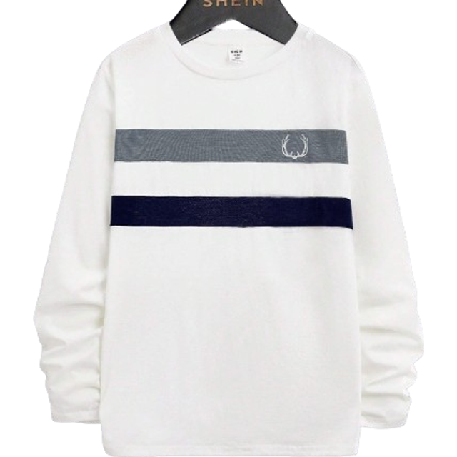 SHEIN Tween Boy Casual Long Sleeve T-Shirt, Mixed Pattern Design, Basic Crew Neck, Suitable For School, Daily Wear, Sports, Autumn Winter