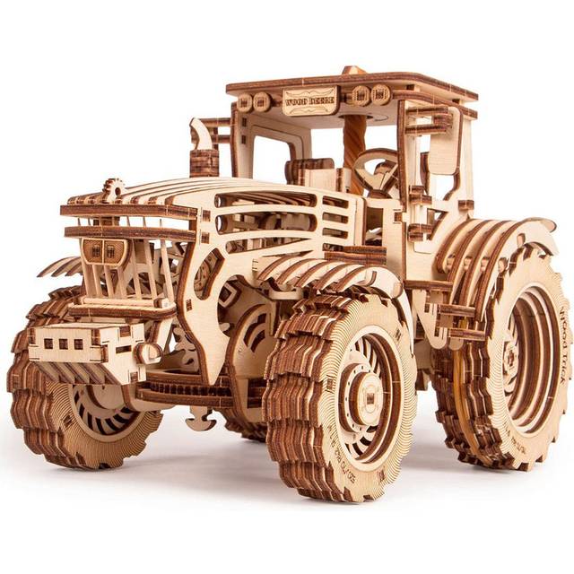 "Wood Trick Wooden Mechanical Tractor Model Kit to Build for Adults and Kids - 11x7"""" - 2 Speeds - Wooden 3D Puzzles for Adults and Kids to Build - Eng"