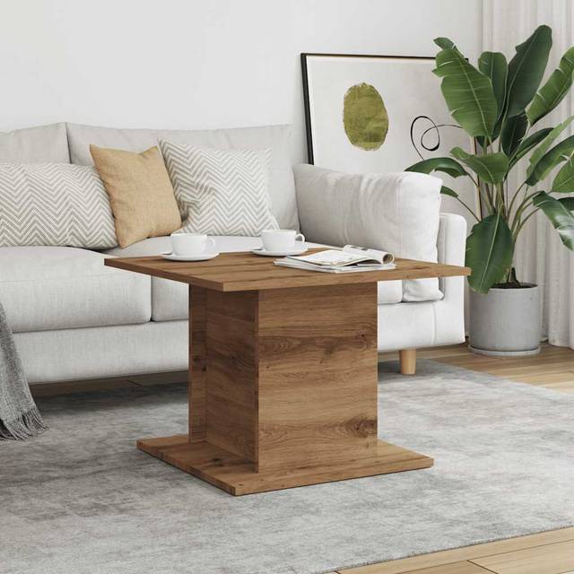 Coffee Table 55.5x55.5x40 cm Engineered Wood - Eiche Handwerklich (40cm H X 55.5cm W X 55.5cm D)