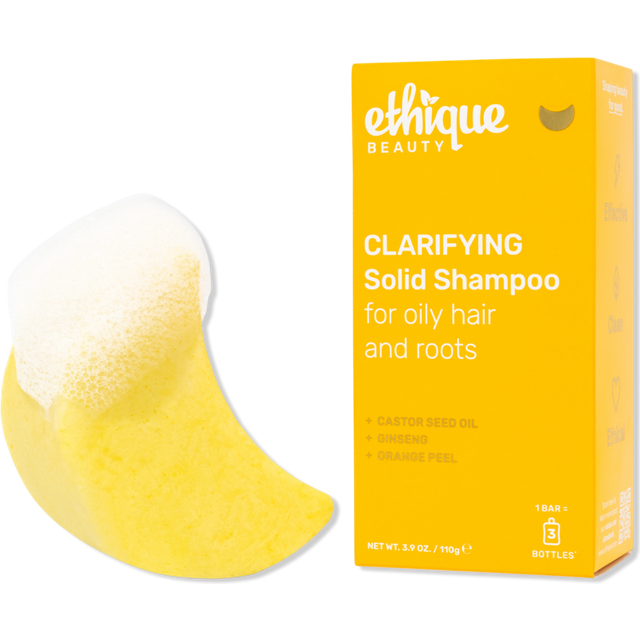 Ethique Clarifying Shampoo Bar for oily hair with Castor Oil - Plastic-Free  Vegan  Cruelty-Free  3.88 oz - Formerly St. Clements