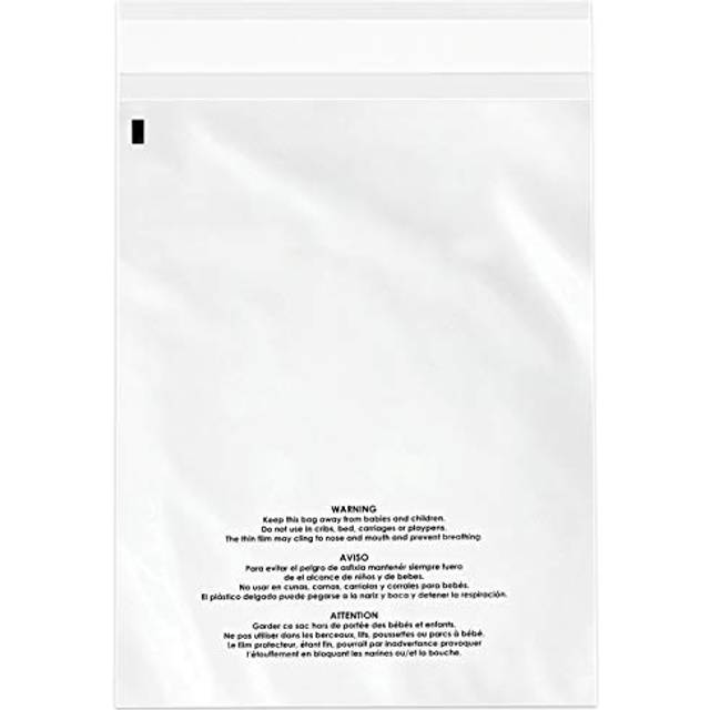Spartan Industrial - Poly Bag Bundle Combo Pack of 400-6X9  8X10  9X12  11X14 Self Seal Clear Plastic Bags With Suffocation Warning