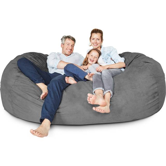 Lumaland Luxurious Giant 7ft Bean Bag Chair with Microsuede Cover - Ultra Soft  Foam Filling  Washable Jumbo Sofa for Kids  Teenagers  Adults Sack Dor