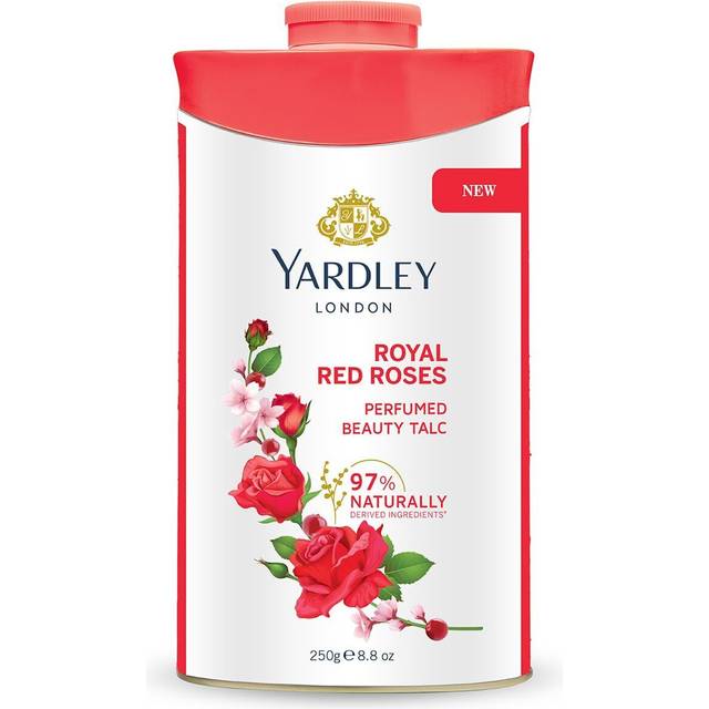 Yardley London Royal Red Rose Perfumed Talc for Women 250g Pack of 1 Luxury Fragrant Powder
