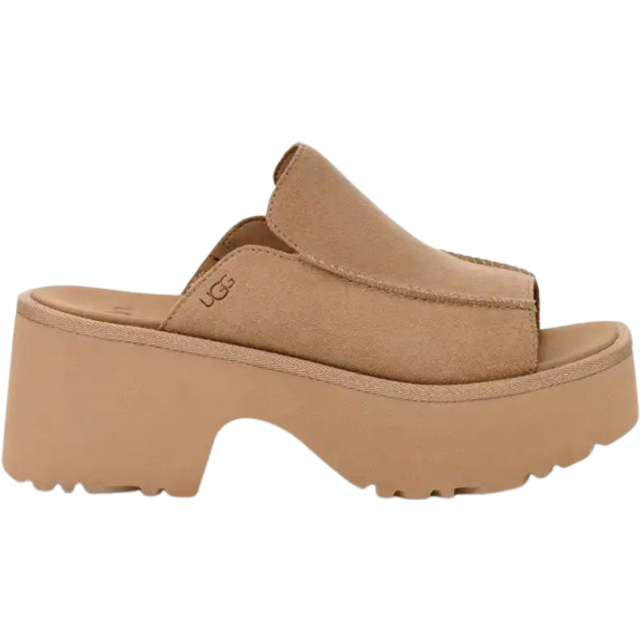 UGG, Wedges, female, Beige, 7 UK, Beige Leather Mules New Heights