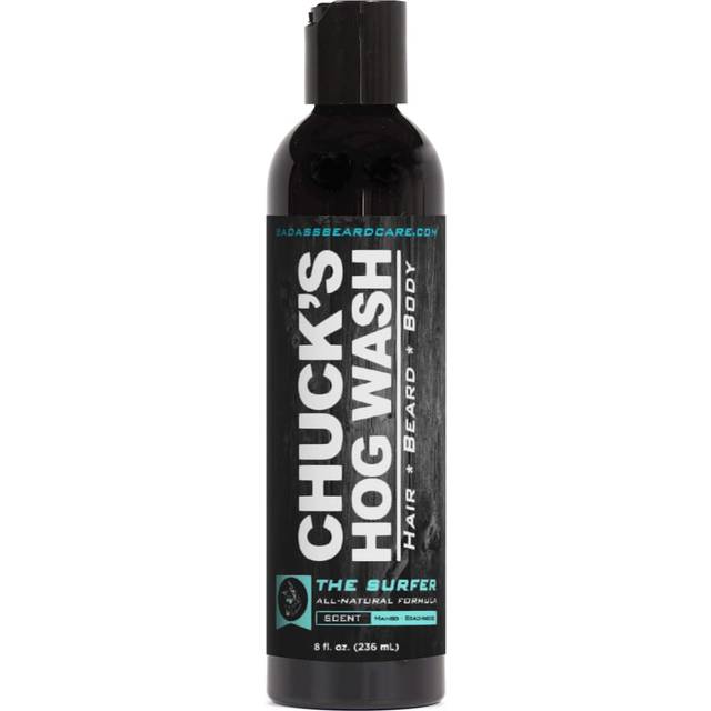 Chuck's Hog Wash - All Natural Beard and Body Wash - The Surfer Scent  8 oz - Leaves Your Beard Softer than its Ever Been and is Suitable for Daily Us