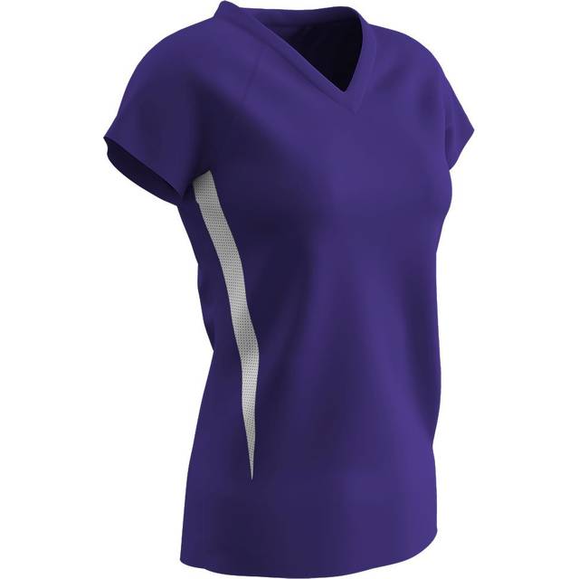 Champro Spike Ladies Polyester Volleyball Jersey  Purple  White  Women's X-Small