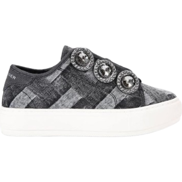 Kurt Geiger London Womens Denim Laney Octavia Sneakers - Black - Size UK 4