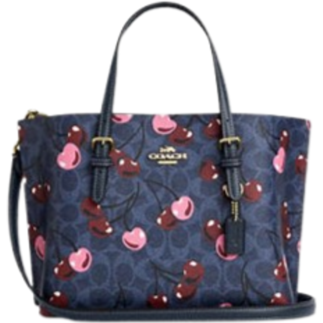 Coach Mollie Tote Bag 25 In Signature Canvas With Cherry
