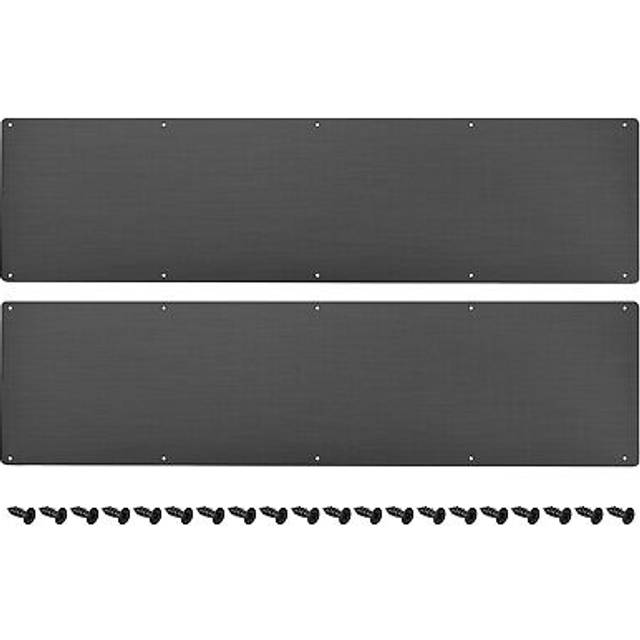 2pcs 8 x 30 inches aluminum door kick plate for exterior door, black