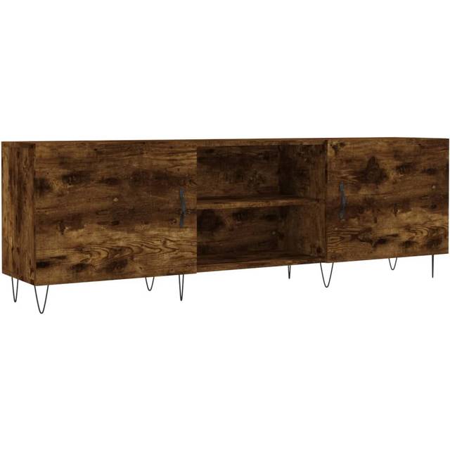 vidaXL TV Cabinet Smoked Oak 150x30x50 cm Engineered Wood - Brown