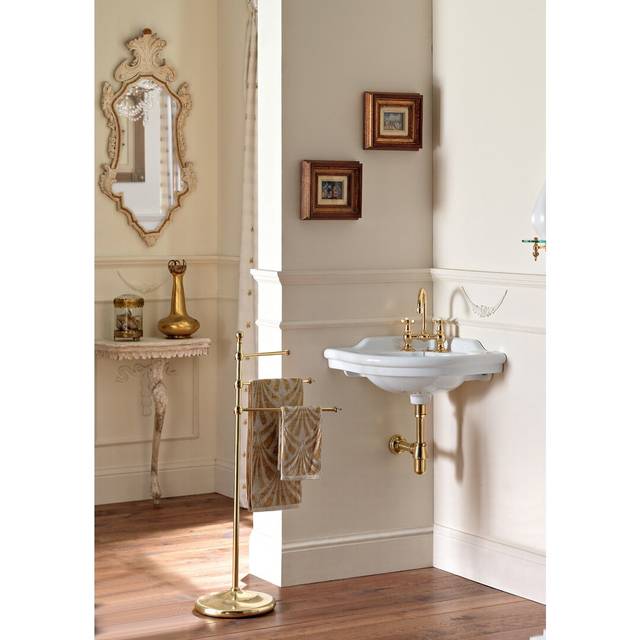 Angular Small Backboard Ceramic Wall Hung Basin with Tap - White (680mm L X 540mm W X 240mm H)