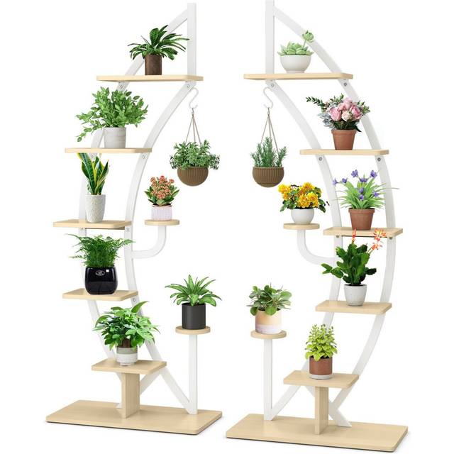 Anneliesse Plant Stand - Set of 2 - White (155cm H X 60cm L X 30cm D)